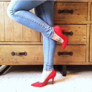 Red Suede Heels